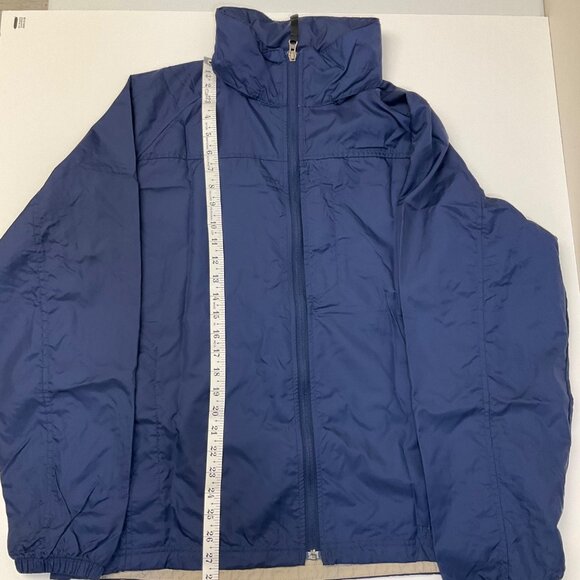 LL Bean Navy Blue Mens Large Zip-Up Windbreak Rain Jacket Outdoor Active Hooded - Picture 12 of 12